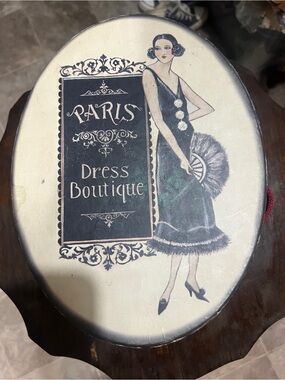 Paris Dress Boutique Vintage-Style Trinket Box - Cream & Black